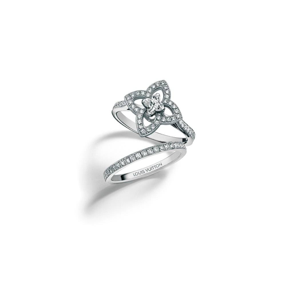 Monogram Infini Engagement Ring, Pink Gold And Diamond