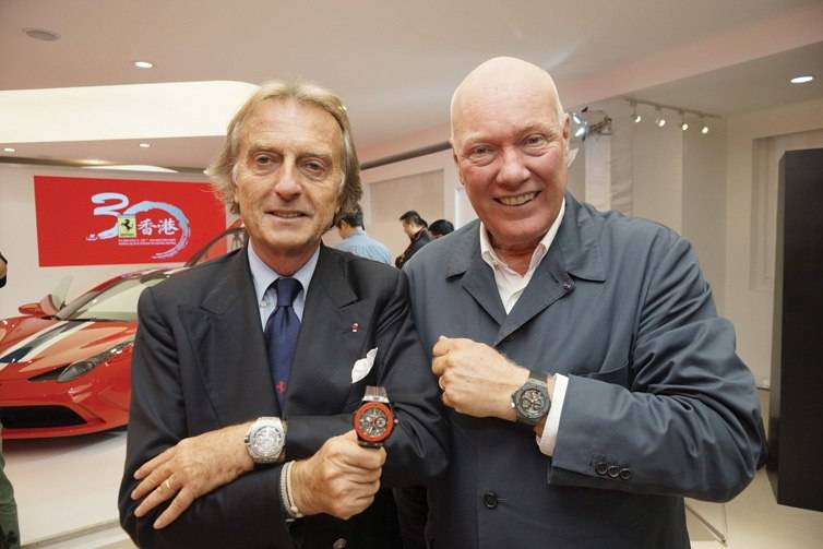 Ferrari Chairman Luca Cordero di Montezemolo and Jean-Claude Biver, Chairman of Hublot and Head of the Watches Division of the LVMH Group.