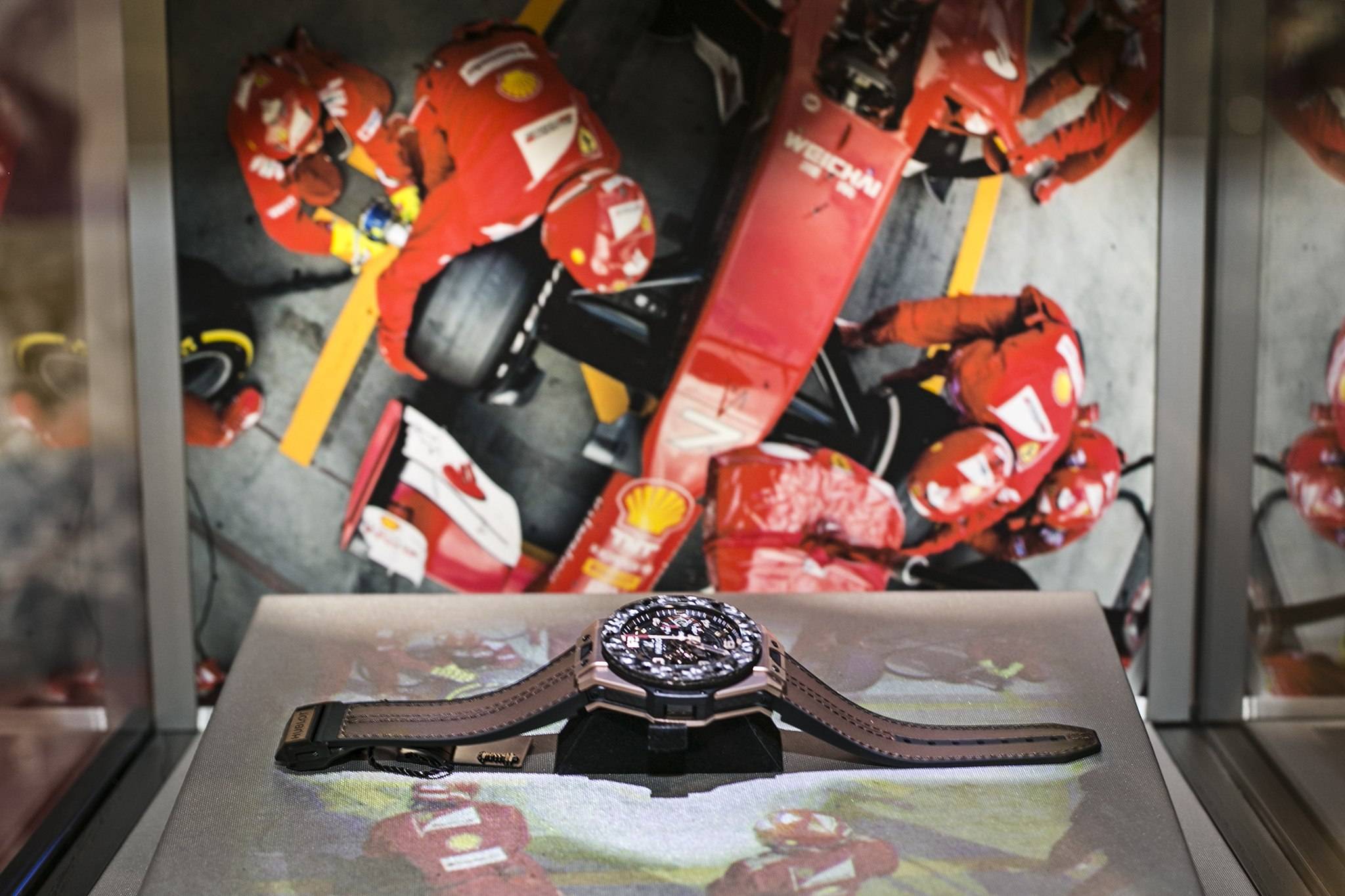 Hublot Fluorescent Fusion Exhibition New Big Bang Ferrari at Harrods 2015