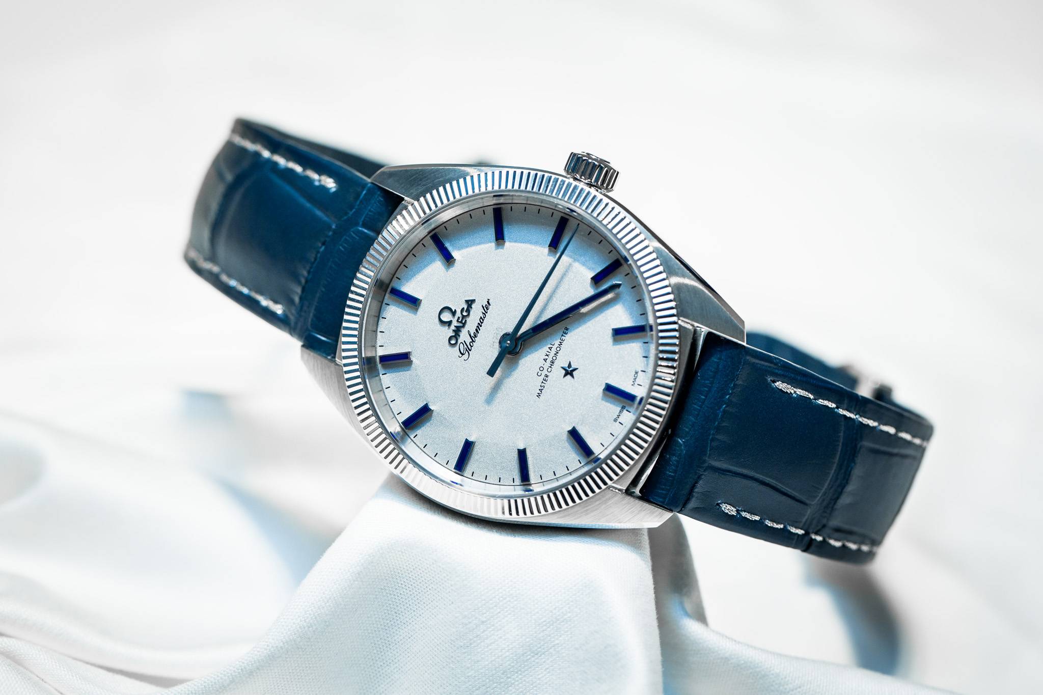 omega globemaster blue