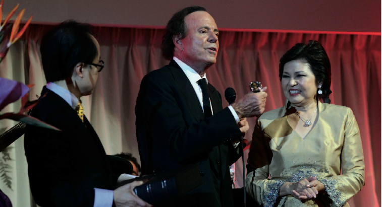 Julio Iglesias Presented With One-Of-A-Kind Louis Moinet Geograph Rainforest Timepiece