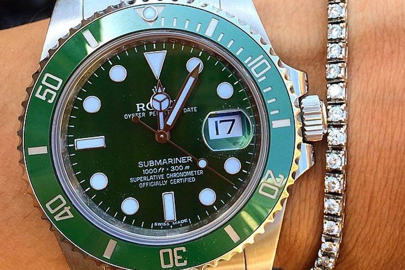 Rolex Hulk Submariner Reference 116610LV Watch wrist 4 - Luxury Watch Trends 2018 - Baselworld 