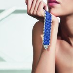 Signature Ultime bracelet set with a 1-carat brilliant-cut diamond, 265 square-cut sapphires for a total weight of 66 carats and 221 brilliant-cut diamonds for a total weight of 7.7 carats.