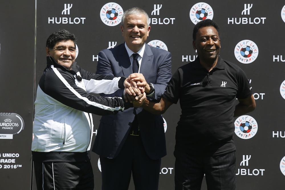 Hublot Organizes Historic “Match Of Friendship And Peace” In Paris With Ambassadors Pelé And Maradona