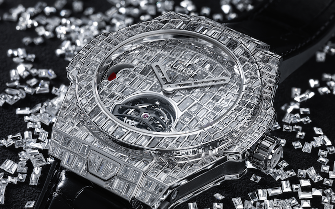 Hublot Launches Million-Dollar Diamond-Encrusted Big Bang With Super High-End Croc Leather Jacket