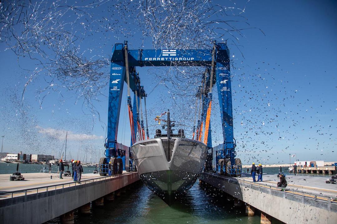Pershing Launches First Aluminum Superyacht Pershing 140 at Ancona’s Superyacht Yard