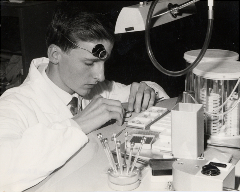 September 1967, Michel Parmigiani in the 4th year of his watchmaking studies.